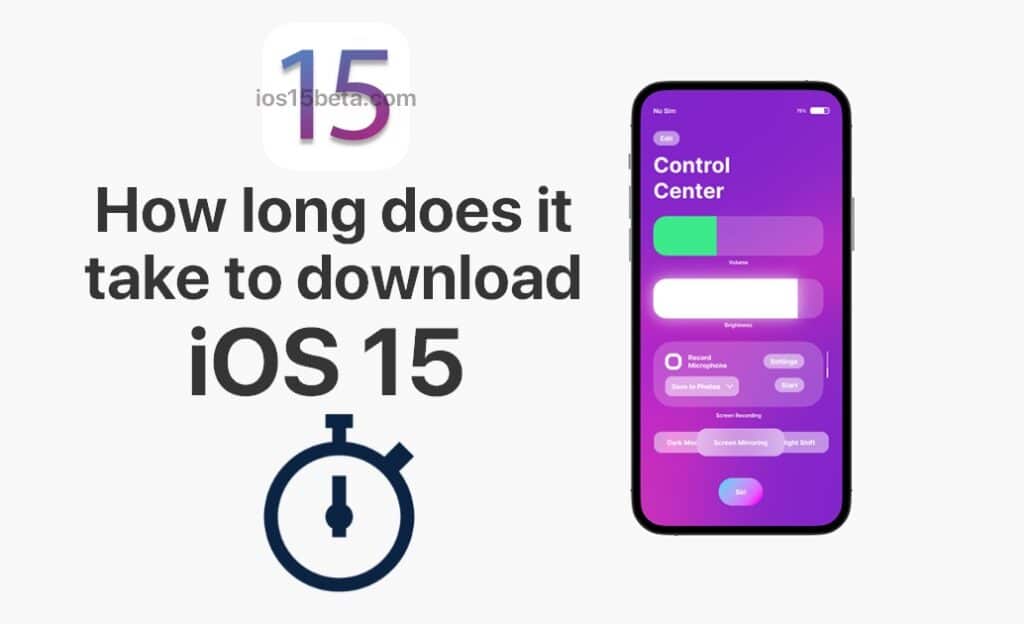 How long does it take to download iOS 15